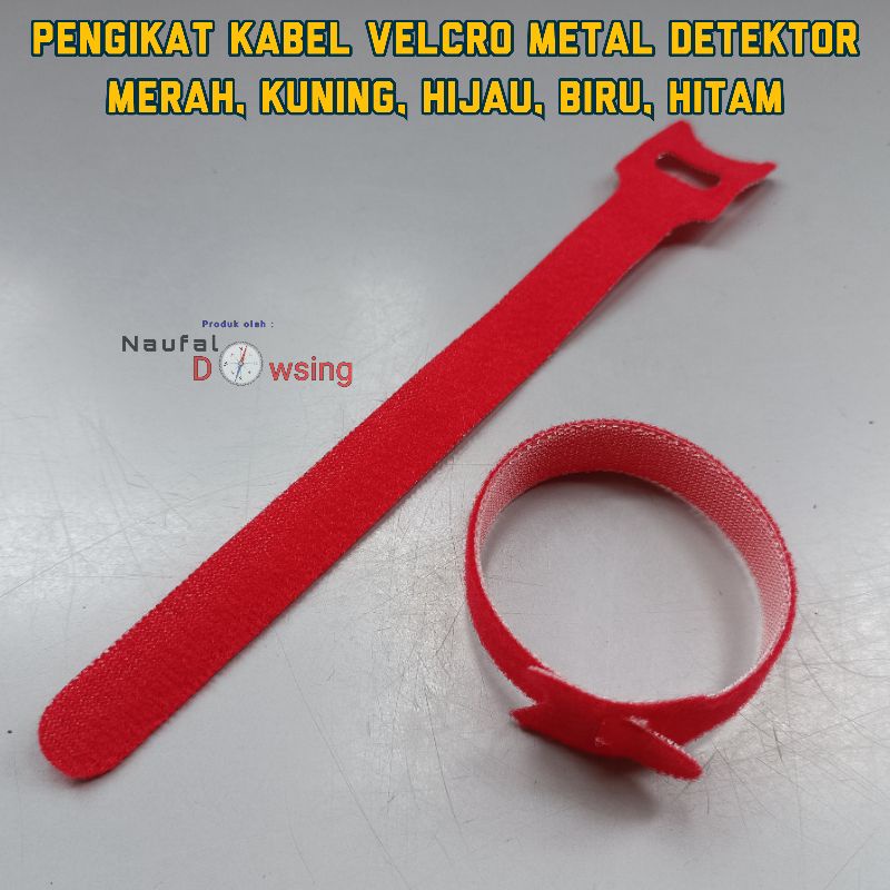 MERAH HITAM HIJAU Velcro Metal Detector Cable Tie (Red, Yellow, Green