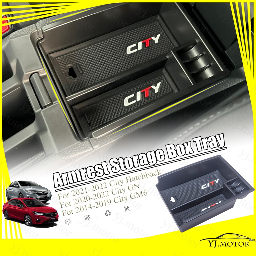 For 2014 2024 Honda City Armrest Storage Box Tray Contral Console
