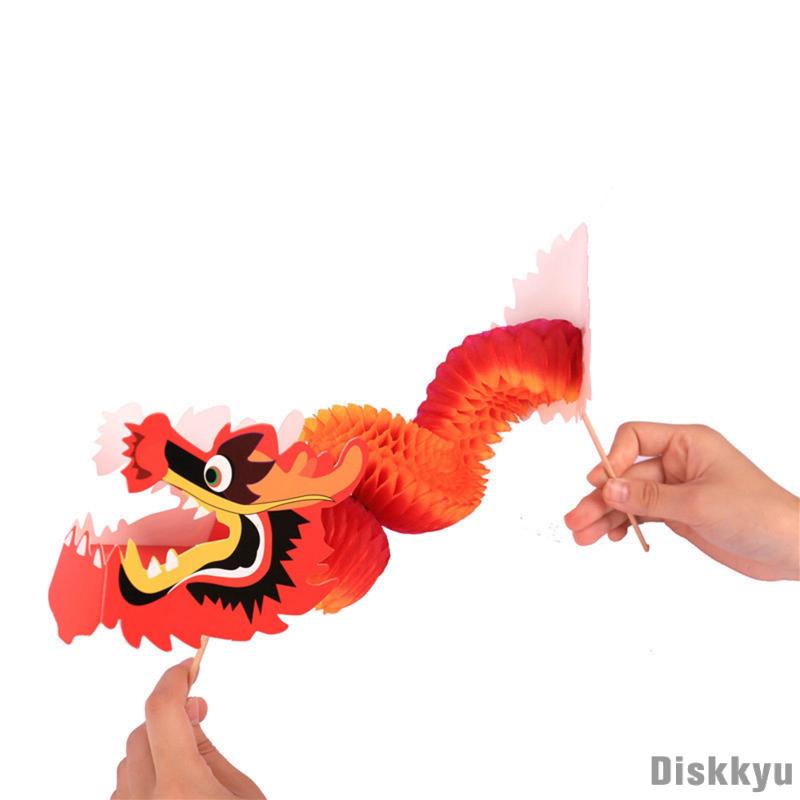 [Diskkyu] 3D Chinese Paper Dragon Toys ,Handmade Puppet Kits Hanging ,DIY Set for Spring