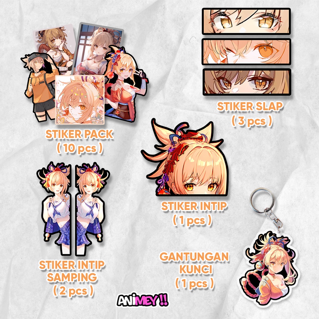 Yoimiya Complete Genshin Bundling Package waterproof Anime Sticker ...