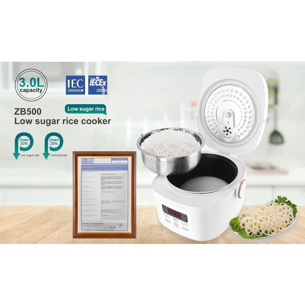 Zolele Low Sugar Rice Cooker Smart Sugar Reducing Rice Cooker 3L Free ...