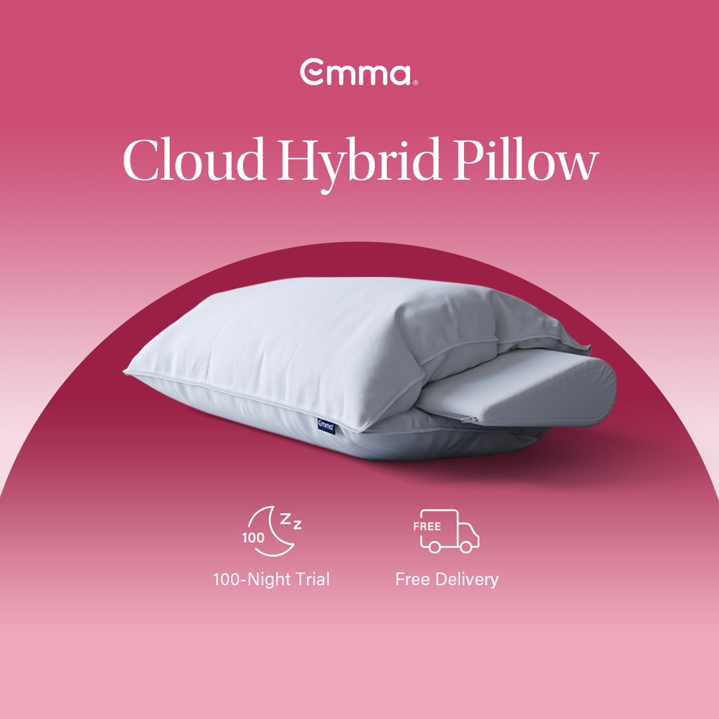 Emma Cloud Hybrid Pillow Bamboo, Cooling, Ergonomic, Hypoallergenic Emma Sleep Shopee