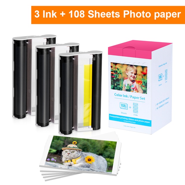 4"x6" Ink Cartridges Photo Paper Compatible for Canon Selphy CP1500