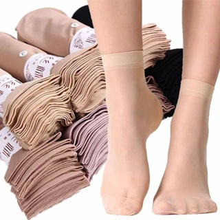 1/5/10Pairs Skin Color Transparent Thin Women Crystal Silk Socks Summer  Short Ankle Elastic Silk Socks Non-slip Breathable Sock - AliExpress