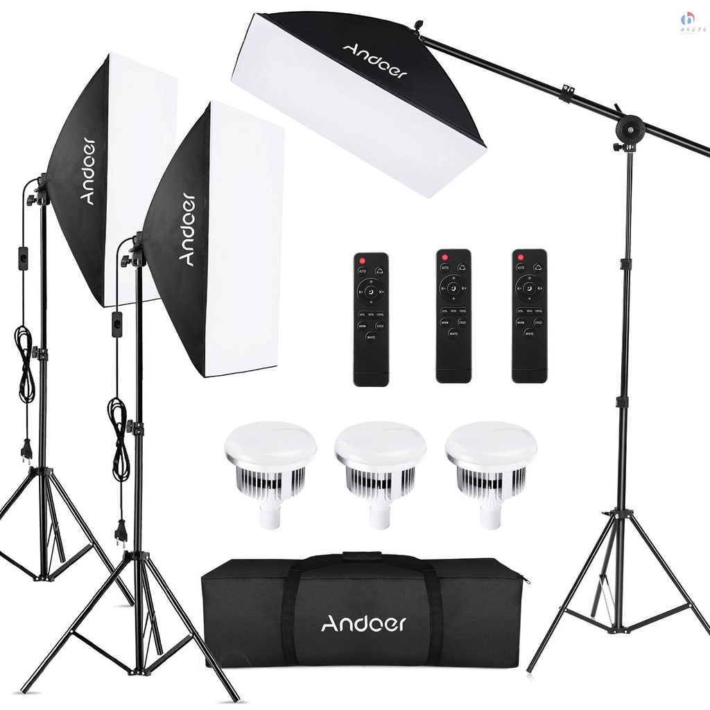 Andoer Studio Photography Light Kit Softbox Lighting Set with 85W 2800K