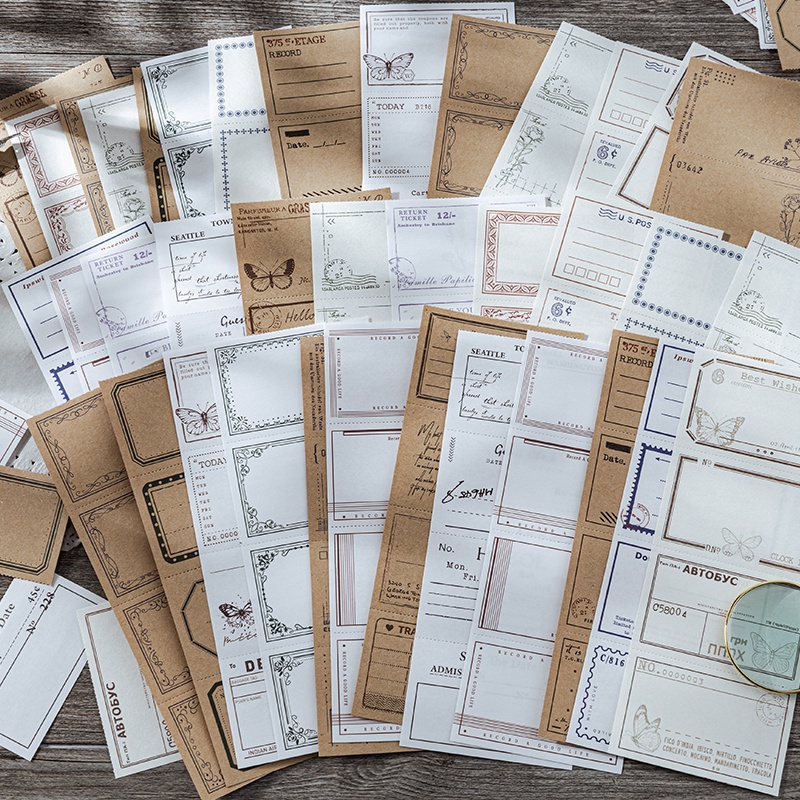 ENWEI 30 Sheets [Time Concerto Series] Vintage Journal Sticky Notes ...