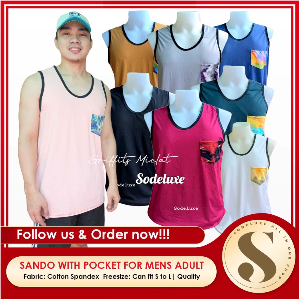 SD1032- Sando Pocket for Men's | Cotton Spandex |Can fit small to Large ...