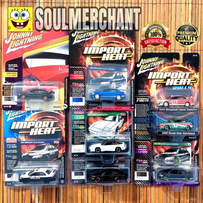 Johnny Lightning Mitsubishi Lancer Evolution Honda Civic Nissan 240SX