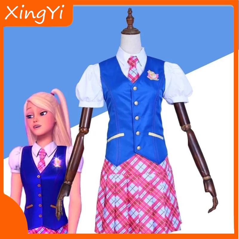 Barbie Princess Charm School Cosplay Costumes Outfit Girl Uniform ...