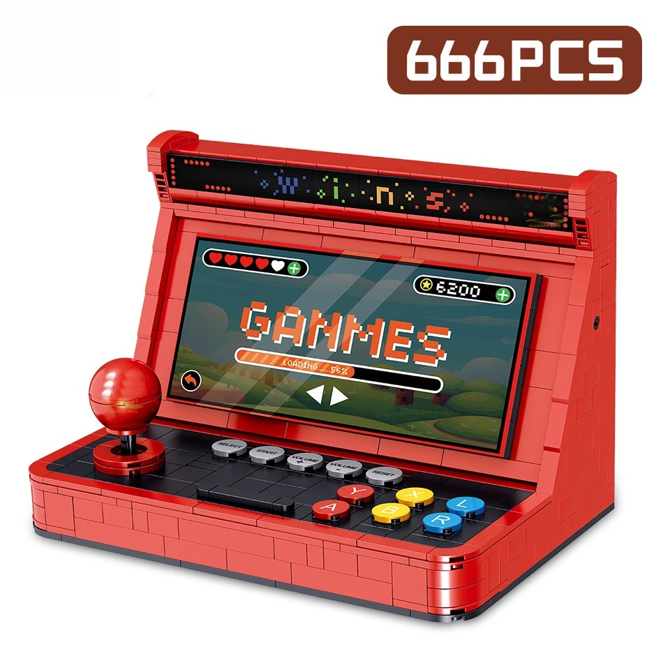 666pcs Simulation Retro Desktop Game Machine Model Micro Building ...
