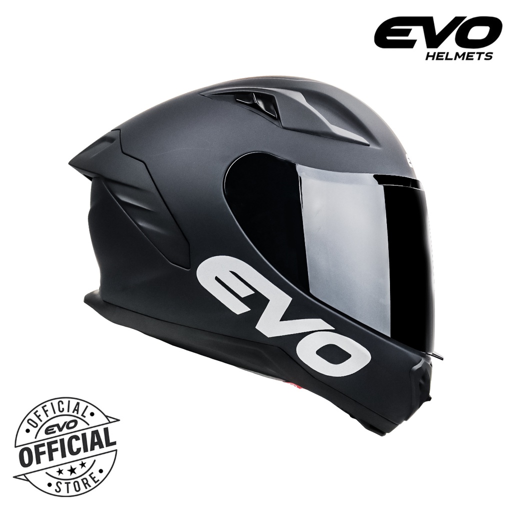 EVO M1-01 Plain Full Face Dual Visor Helmet Motorcycle With Free Clear ...