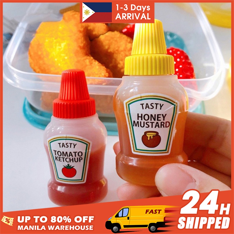 2PCS Mini Sauce Ketchup Bottle Portable Dressing Container Bento Box