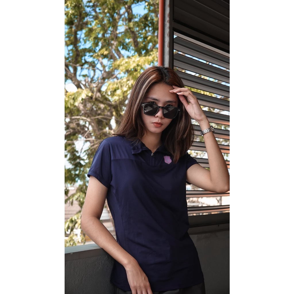 Women Plain Long Sleeve Gym Running Sports T Shirt Tee - Navy blue -  Decathlon