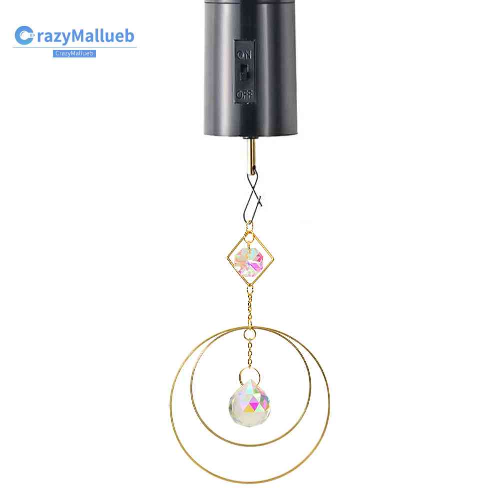 Miniature Battery Driven Wind Chime Motor Rotating Hang Black Wind