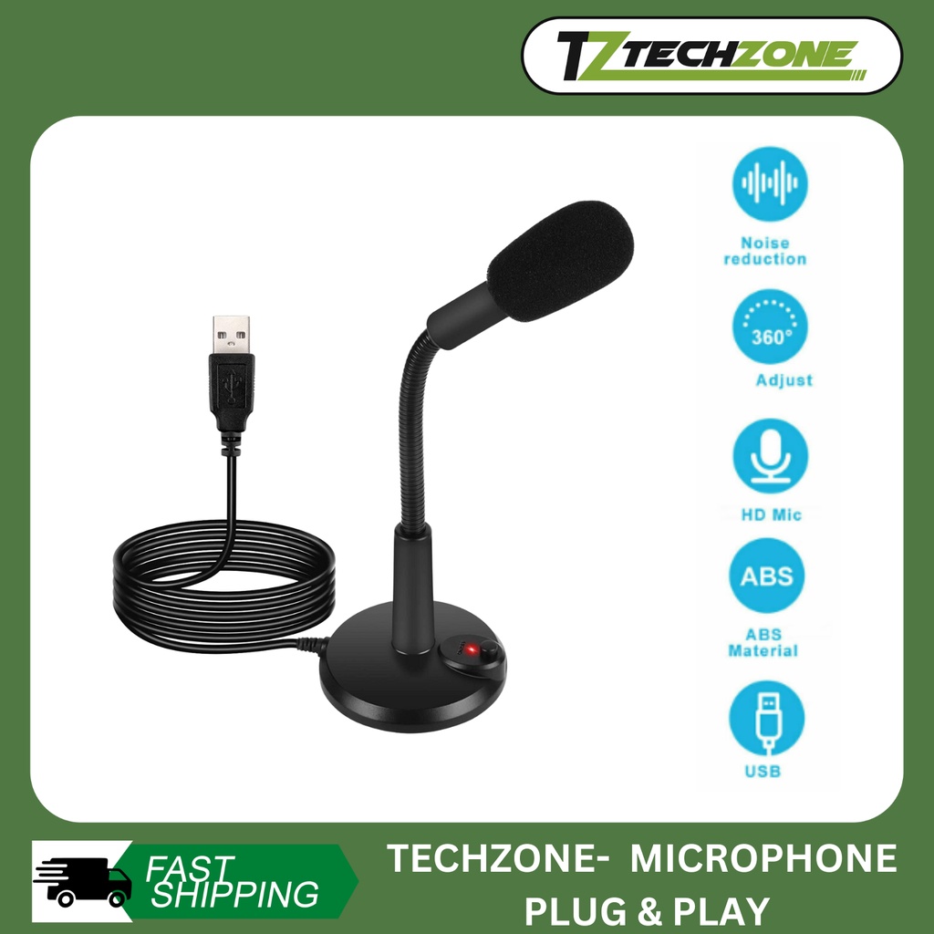 TECHZONE- Microphone Plug & Play Home Studio Microphone for Desktop ...
