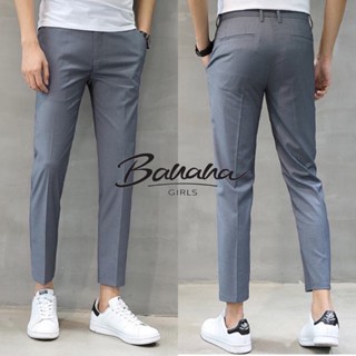 Ankle Dark Gray Slacks For Men Formal Pants 201