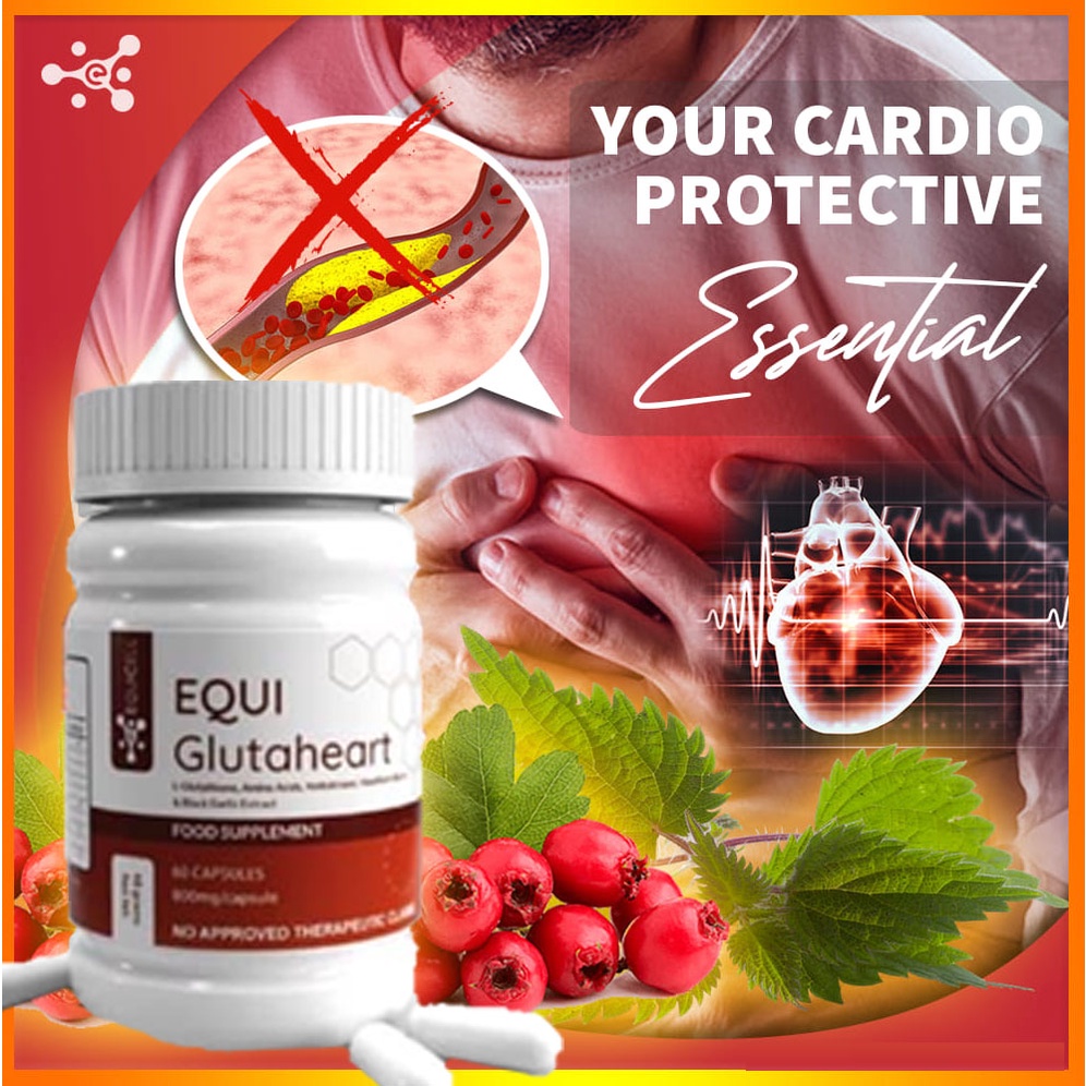 Equi GlutaHeart w/LGlutathione,Amino Acids,Nattokinase 800mg x 60