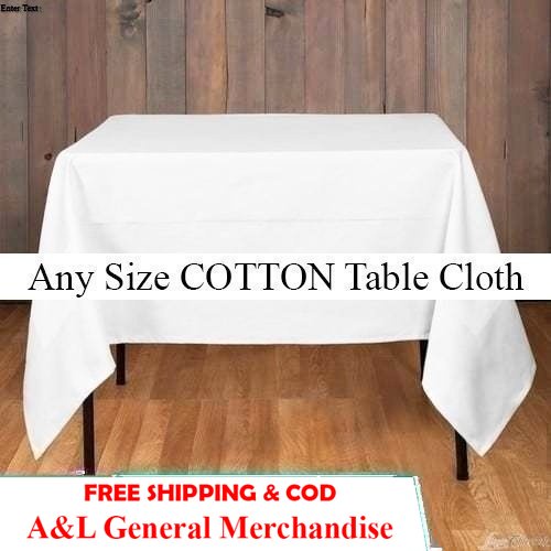 Any Size Reusable COTTON Plain Solid Square Rectangular Table Cloth