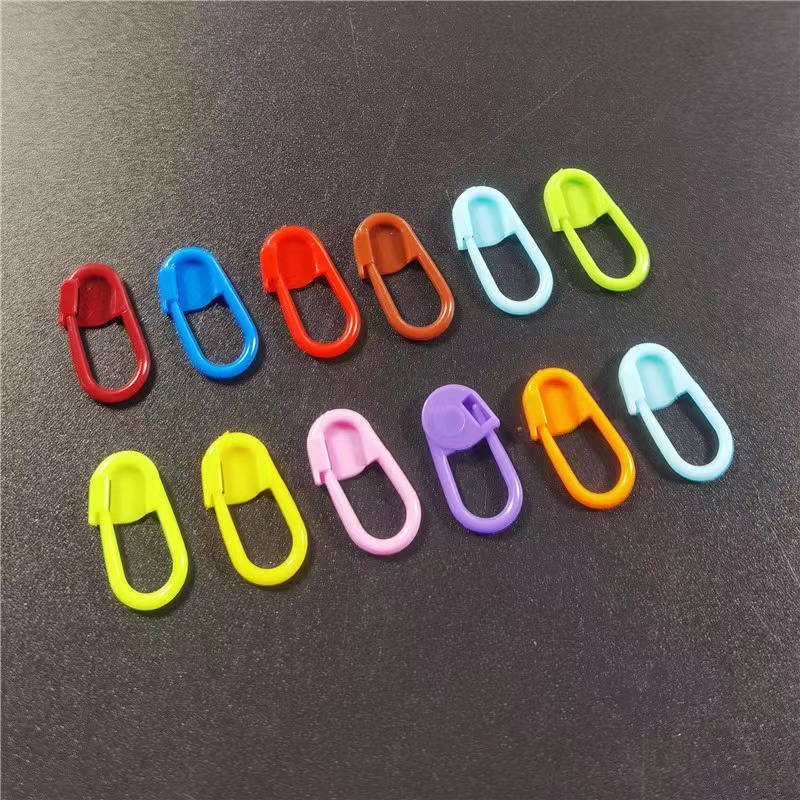 10PCs Random Color Plastic Knitting Stitch Holders Marker Buckle ...