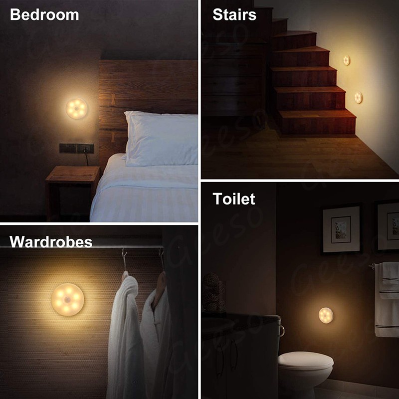 Motion Sensor Lights LED Night Light Battery Rechargeable Battery