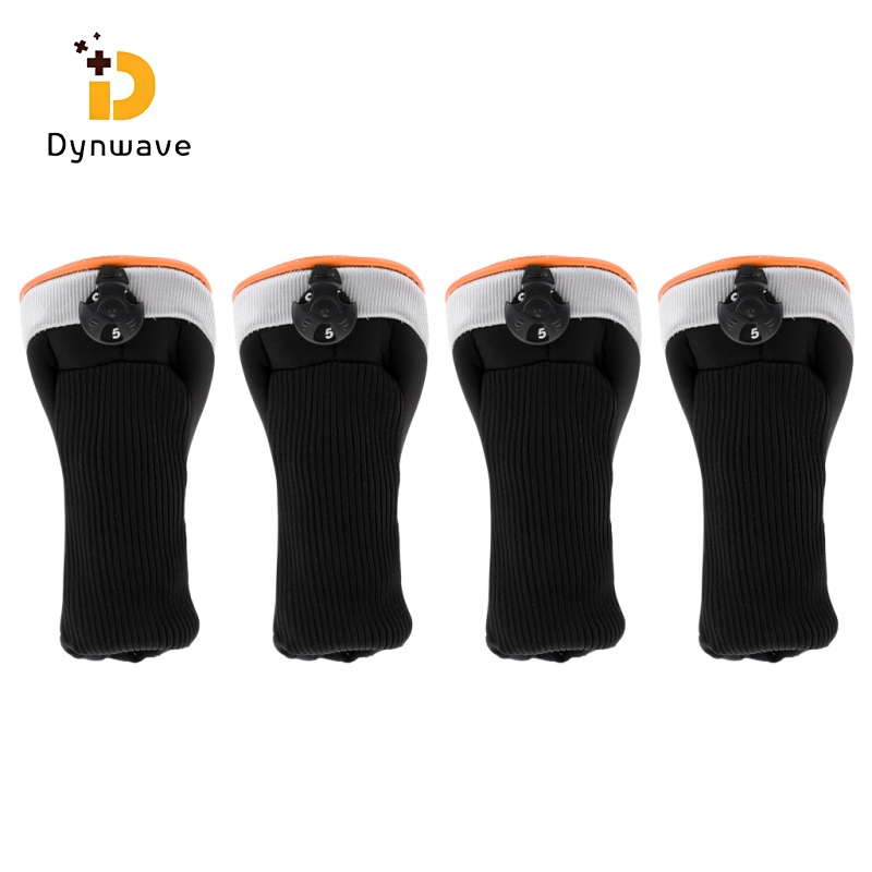[Dynwave] 4Pcs Golf Club Head Cover Headcovers with Interchangeable