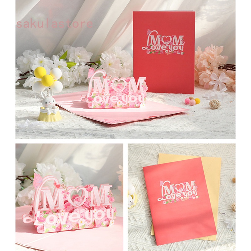 3d Mothers Day Card Flower Love Mom Greeting Card With Envelope For Mom Present Women Birthday 9673