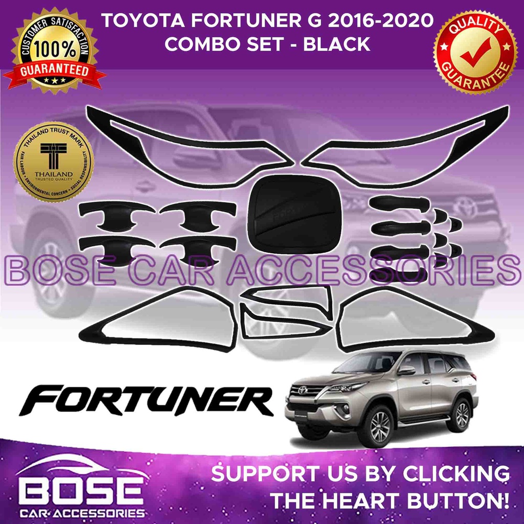 Toyota Fortuner G Garnish Cover Set Black/Chrome 2016 - 2020 Car