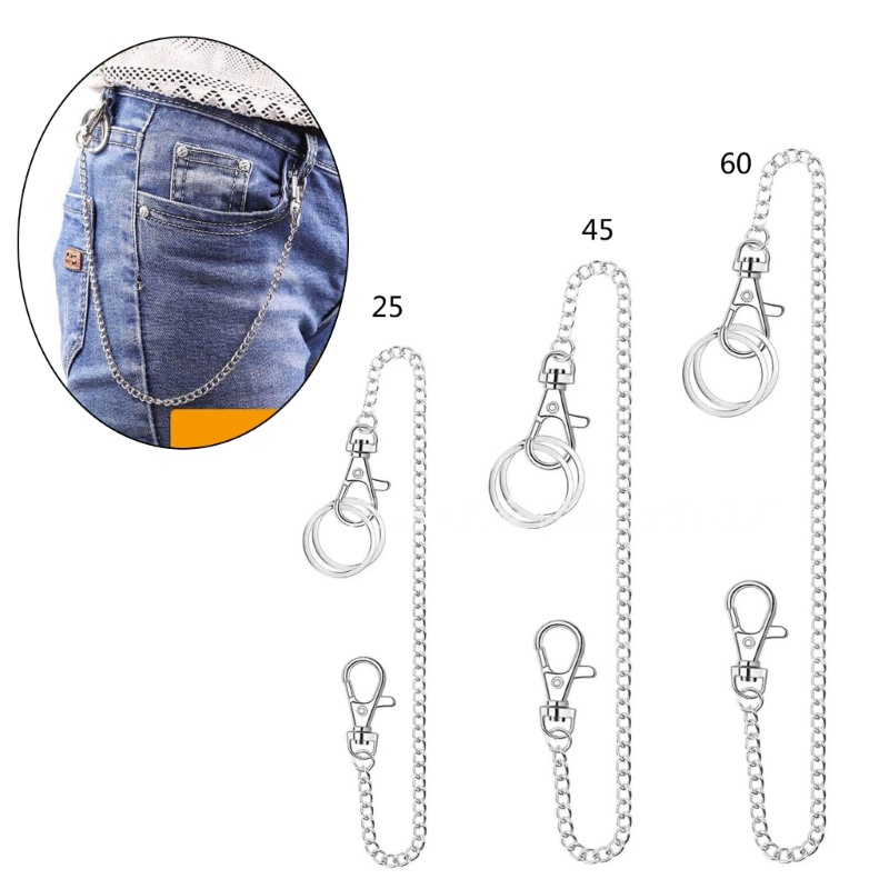Both Ends Lobster Clasps and Extra-2 Rings for Keys Wallet Jeans Pants ...