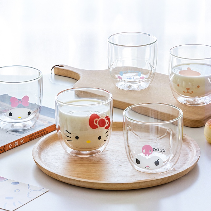 Hello Kitty Double Glass High Beauty Cute Girl Children Creative Cute