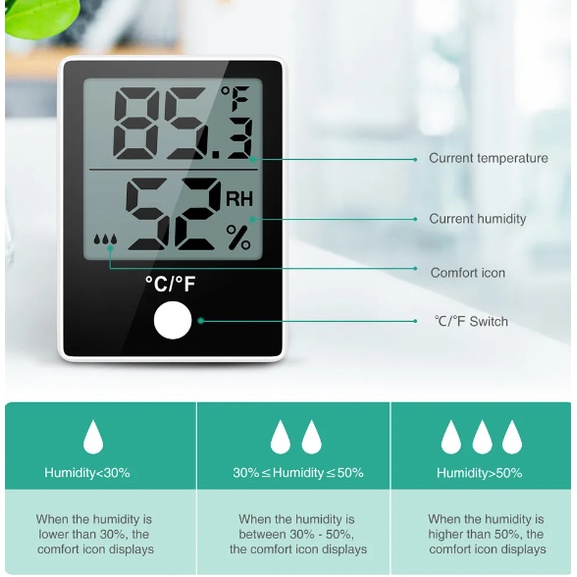 Digital Hygrometer Humidity Sensor Hygrometer Thermometer Humidity ...