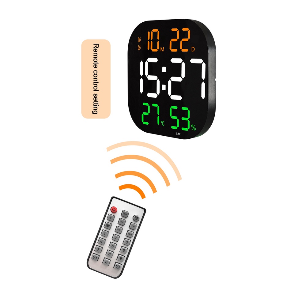 LED Digital Wall Clock Large Screen Temperature Date Day Display ...