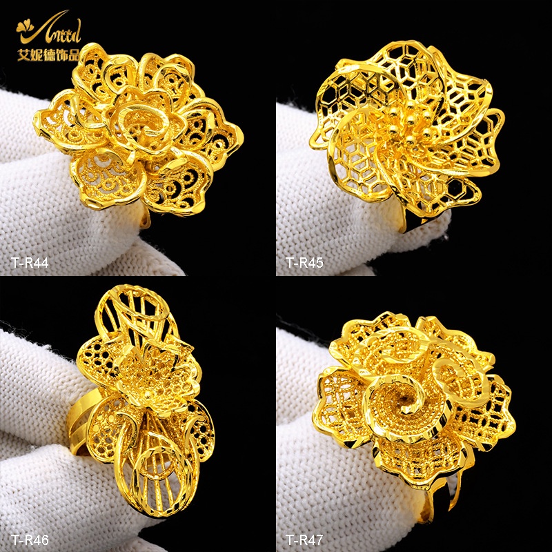 GoldPlated Jewelry Brass Ring Open Does Not Fade Wedding Performance