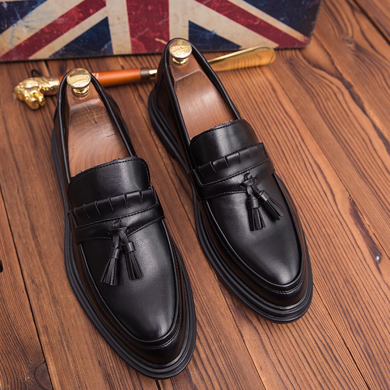 Large siz Elegant Leather Tassel Loafer High Quality Men Formal Shoes ...