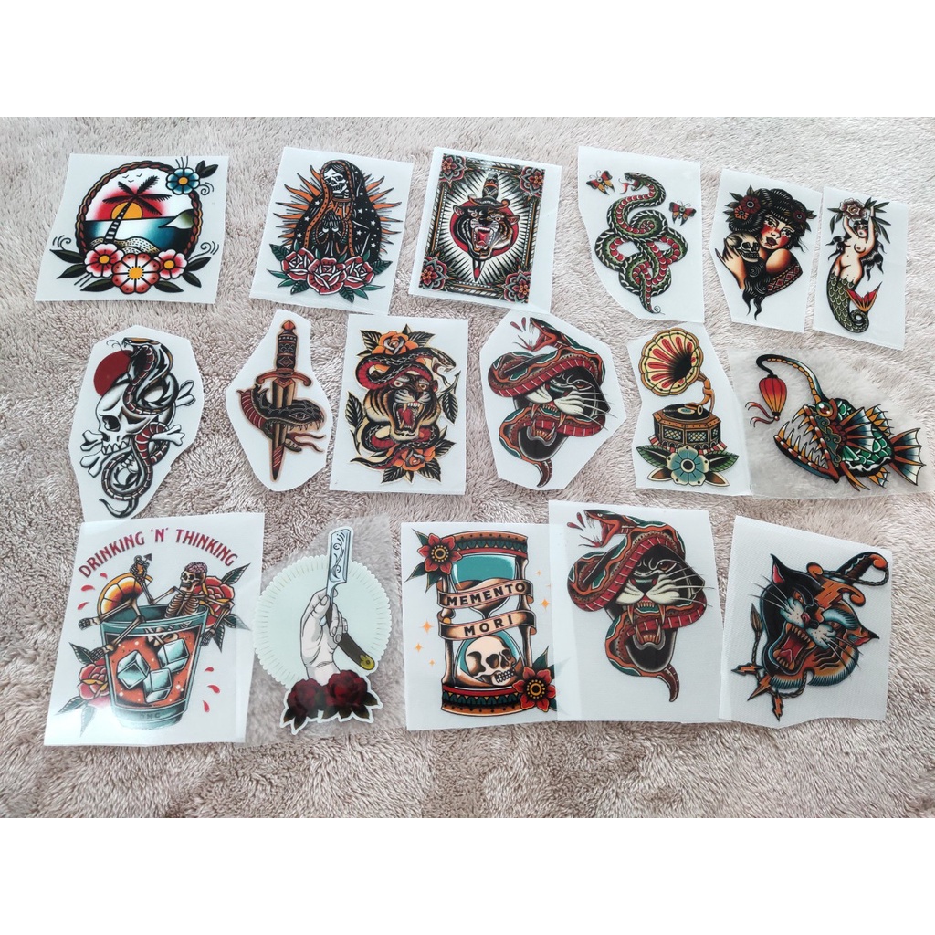 Iron stickers, thermal stickers - Tattoo 1 (many designs) | Shopee ...