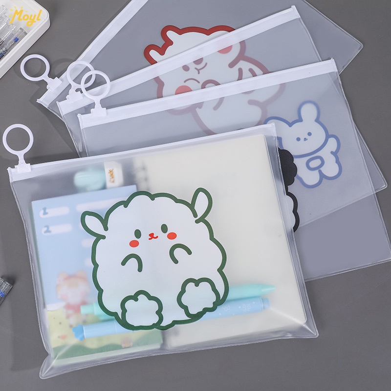 Cute Cartoon Pulledge File Organizer Bag Student Portable Waterproof