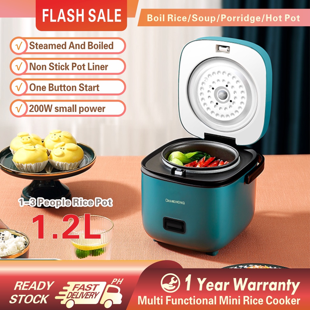 Mini rice cooker, multifunction cooker, 1.2L nonstick inner pot