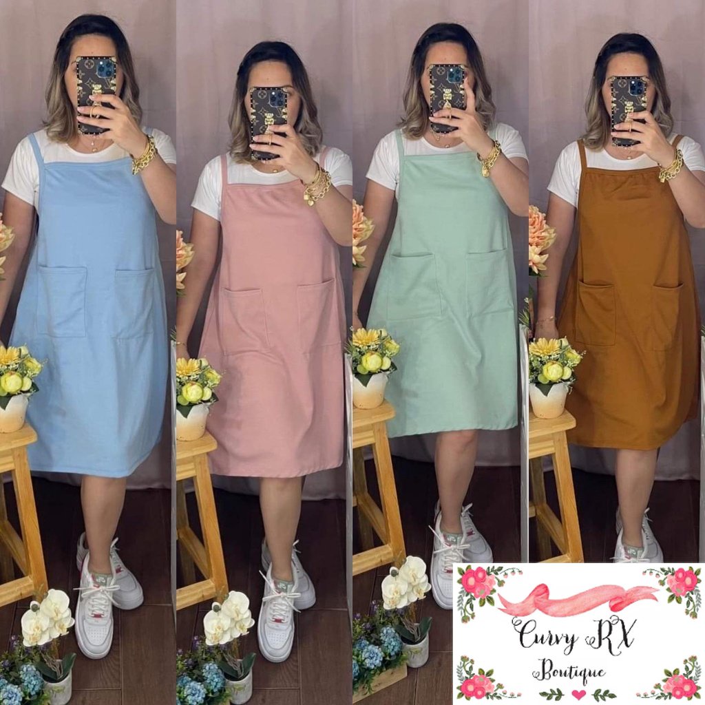 Plus Size Jumper Dress with Pockets (Inner Included) Shopee Philippines