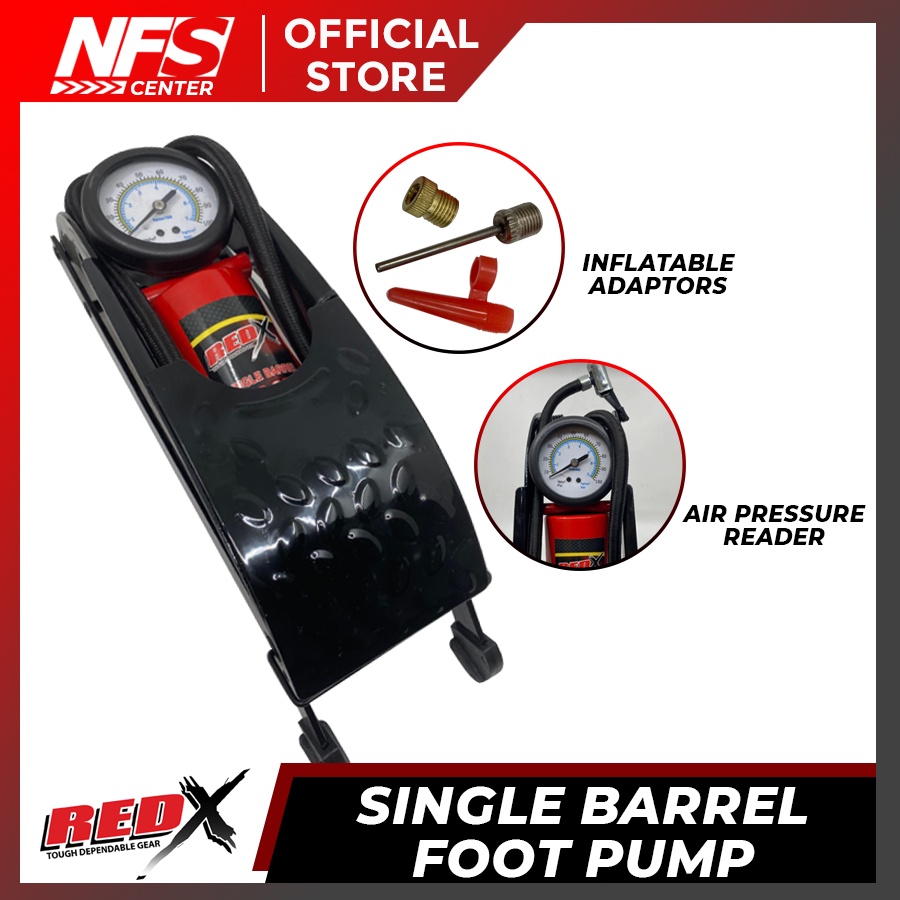 RED X SUPER SERIES HEAVY DUTY METAL SINGLE BARREL FOOT PUMP Shopee