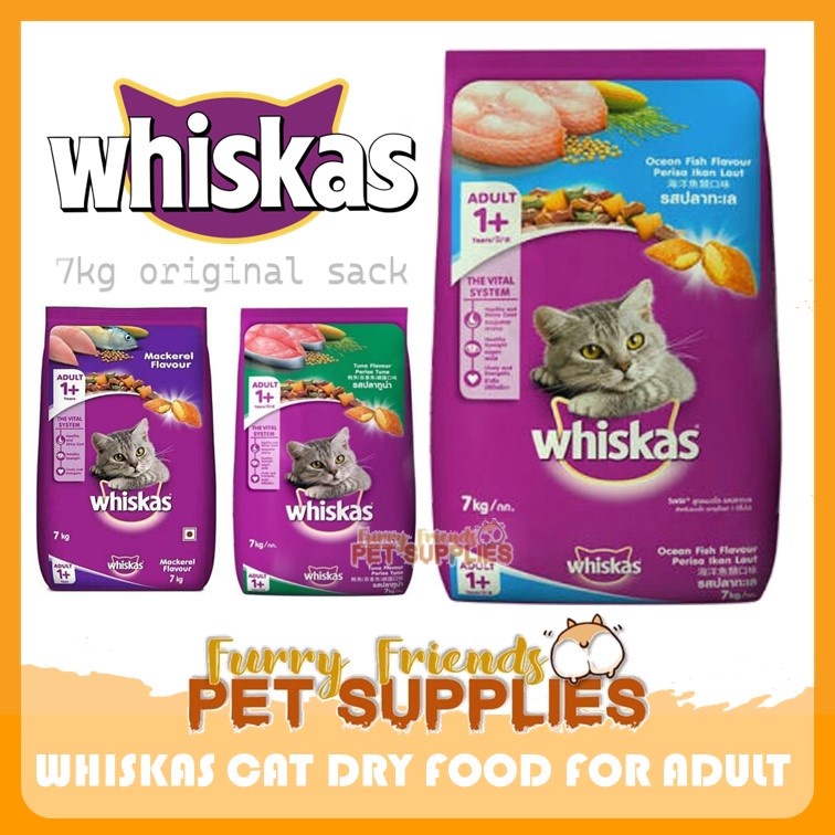 WHISKAS CAT DRY FOOD FOR ADULT 7kg original sack | Shopee Philippines