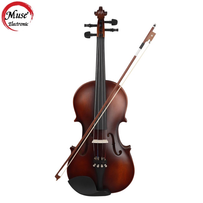 ready stock 4/4 Violin For Beginner Wooden Matte Retro Violin Bow Case
