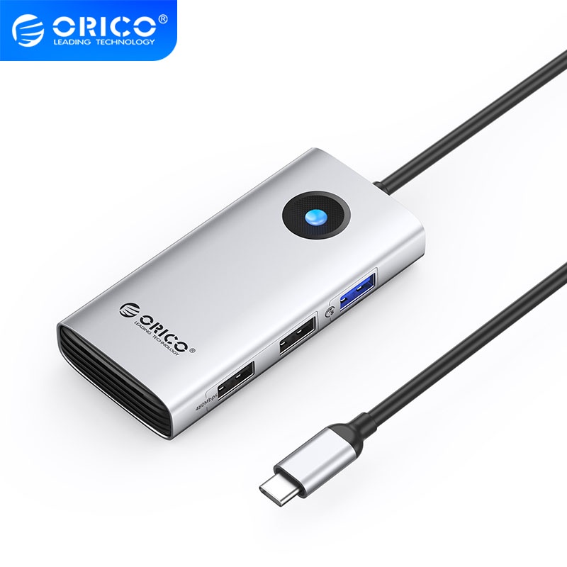 ORICO USB C Hub - 5-in-1 docking station met 4K HDMI, PD 60W, USB 3.0 5 Gbps en 2 USB 2.0 data-poorten voor MacBook Air, Pro, XPS en meer (grijs