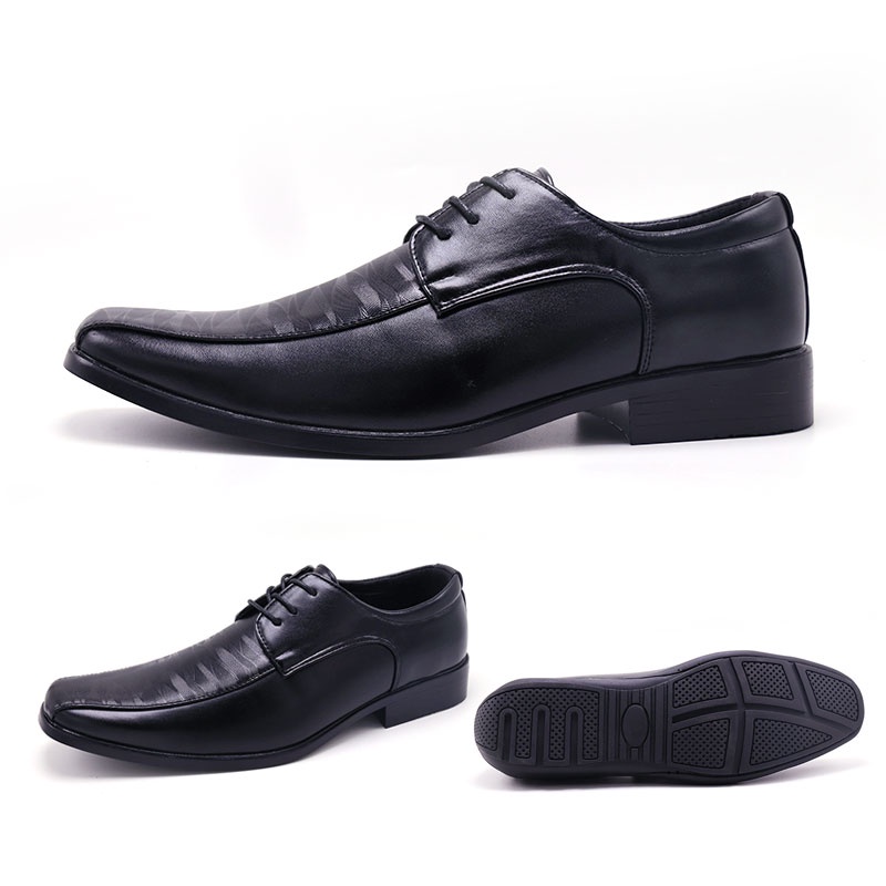 Mens Leather Black School Office Formal Casual Oxford Shoes 