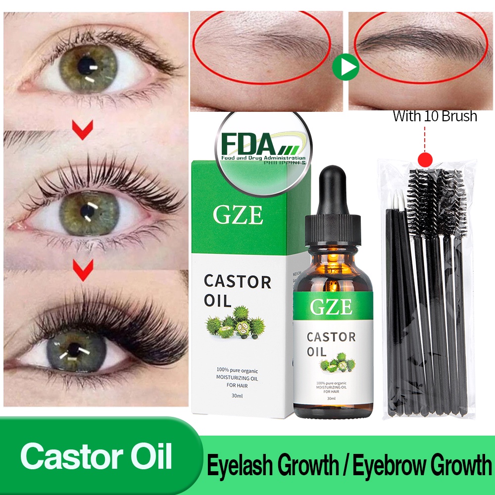 GZE Cold Pressed Effective Castor Oil For Eyelash And Eyebrow Lash Hair