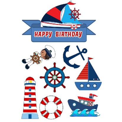 ANCHOR THEME CAKE TOPPER SET | Shopee Philippines