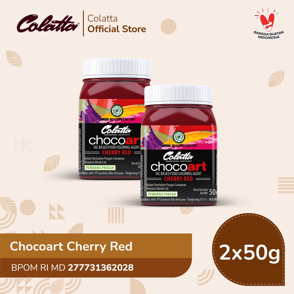 Colatta Chocoart Cherry Red Bundling - Food Coloring 50g - Contents 2 ...