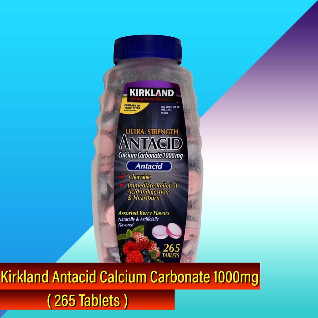 Kirkland Signature Antacid Calcium Carbonate 1000 MG Assorted Berry