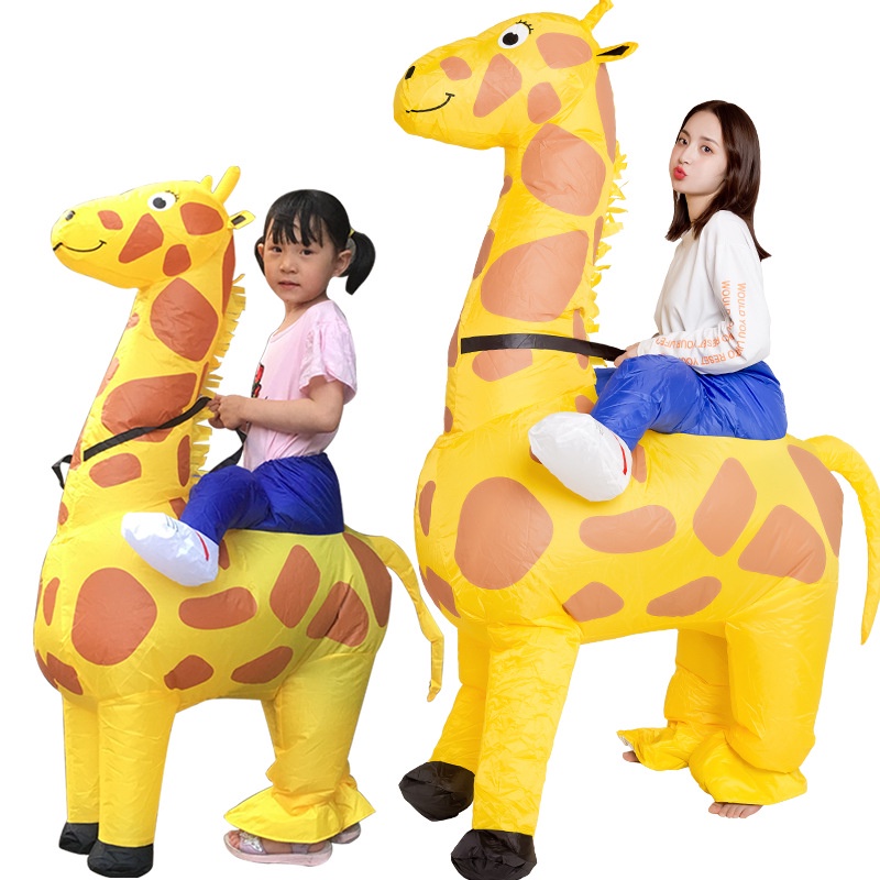Adult and Children's Giraffe Inflatable Clothing Cartoon Cartoon Funny ...
