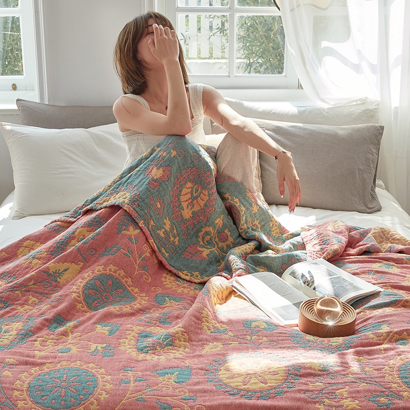 Four Seasons Gauze Towel Blanket Bamboo Cotton Blanket Student Comfortable Quilt main image 1