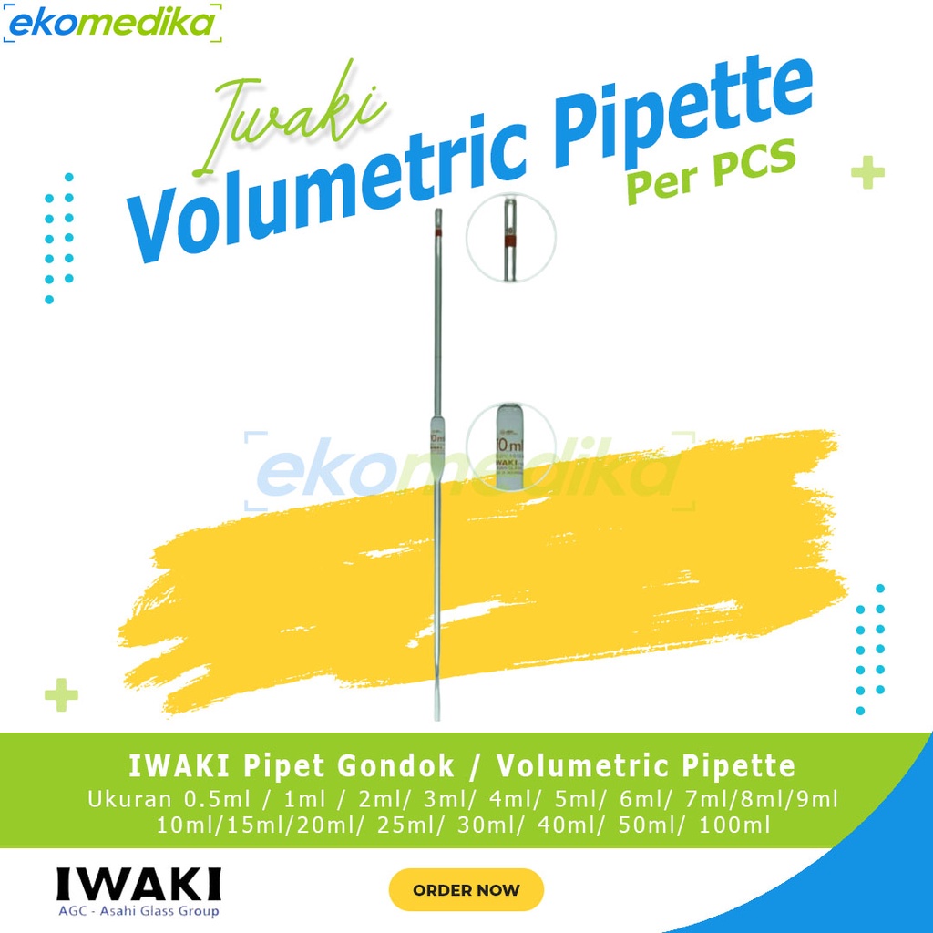 8ml Goiter Pipette / 8ml Volume Pipette / 8ml Volumetric Pipette Iwaki ...