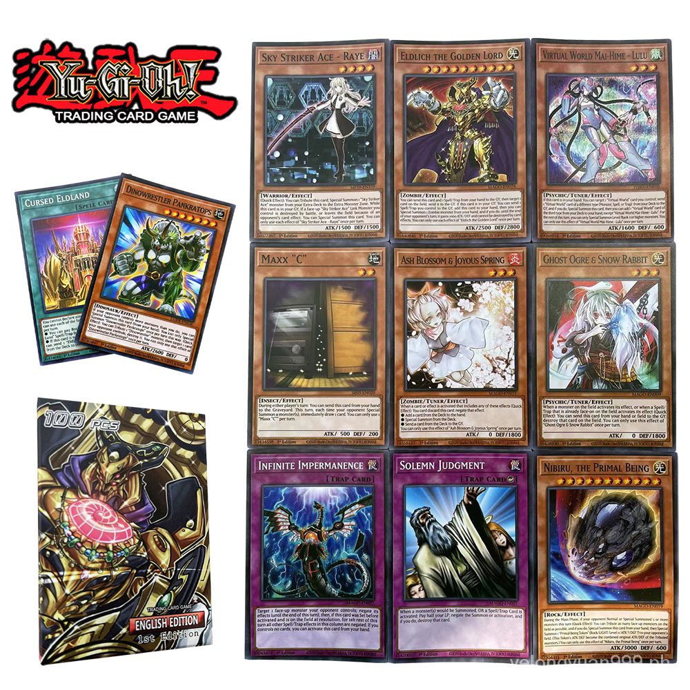 100PCs Yugioh Card English eldrich Sky Striker virtual word YU GI OH ...